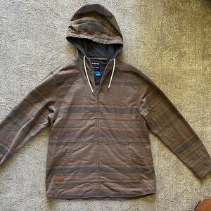 Kavu Men's Striped Brown Hooded Jacket